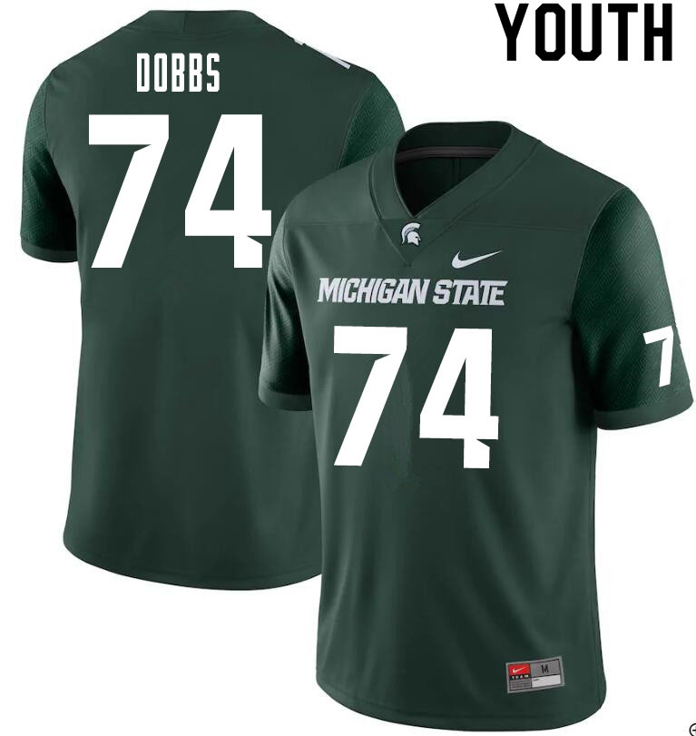 Youth #74 Devontae Dobbs Michigan State Spartans College Football Jerseys Sale-Green